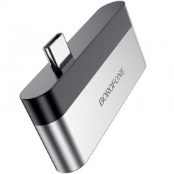 Перехідник Borofone DH2 Type-C to HDMI+USB3.0 Срібний / Чорний