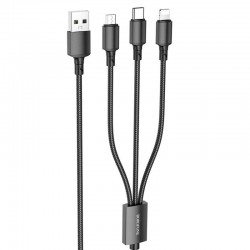 Дата кабель Borofone BX72 USB to 3in1 (1m) Чорний