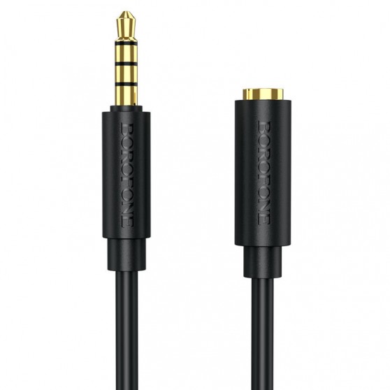 Аудіо кабель Borofone BL12 3.5 audio extension cable Male to Female (2m) Чорний