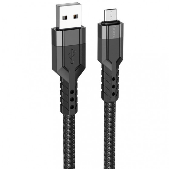 Дата кабель Hoco U110 charging data sync USB to MicroUSB (1.2 m) Черный