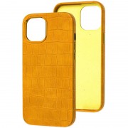 Кожаный чехол Croco Leather для Apple iPhone 14 Plus (6.7"), Yellow