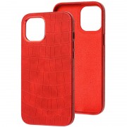 Кожаный чехол Croco Leather для Apple iPhone 14 (6.1"), Red