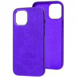 Шкіряний чохол Croco Leather для Apple iPhone 14 Pro (6.1"), Purple