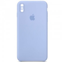 Чехол Silicone Case Square Full Camera Protective (AA) для Apple iPhone XS Max (6.5"), Голубой / Lilac Blue