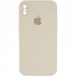 Чохол Silicone Case Square Full Camera Protective (AA) Apple iPhone XS Max (6.5"), Бежевий / Antigue White
