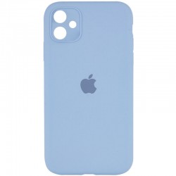 Чехол Silicone Case Square Full Camera Protective (AA) для Apple iPhone 11 (6.1"), Голубой / Lilac Blue