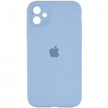 Чехол Silicone Case Square Full Camera Protective (AA) для Apple iPhone 11 (6.1"), Голубой / Lilac Blue