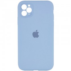 Чехол Silicone Case Square Full Camera Protective (AA) для Apple iPhone 11 Pro Max (6.5"), Голубой / Lilac Blue