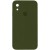 Чехол Silicone Case Square Full Camera Protective (AA) для Apple iPhone XR (6.1"), Зеленый / Dark Olive