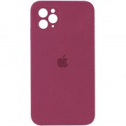 Чехол Silicone Case Square Full Camera Protective (AA) для Apple iPhone 11 Pro (5.8"), Бордовый / Plum