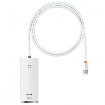 Перехідник HUB Baseus Lite Series 4-Port Type-C HUB Adapter (Type-C to USB 3.0*4) 25cm (WKQX), Білий