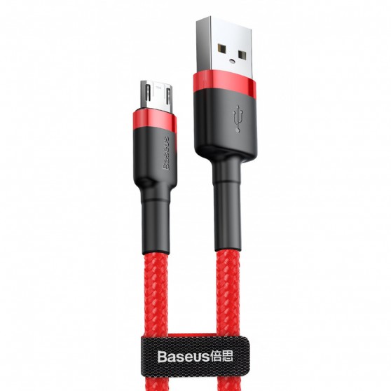 Дата кабель Baseus Cafule MicroUSB Cable 2.4A (1m) (CAMKLF-B), Червоний