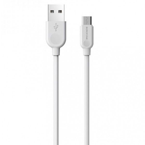 Дата кабель Borofone BX14 USB to MicroUSB (3m), Білий