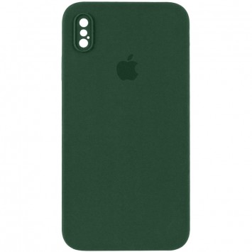 Чохол Silicone Case Square Full Camera Protective (AA) для Apple iPhone XS (5.8"), Зелений / Cyprus Green