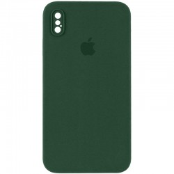 Чехол Silicone Case Square Full Camera Protective (AA) для Apple iPhone XS Max (6.5"), Зеленый / Cyprus Green