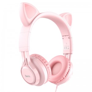 Наушники Hoco W36 Cat ear, Pink