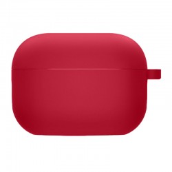 Силиконовый футляр с микрофиброй для наушников Airpods Pro 2, Красный / Rose Red