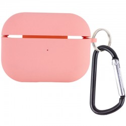 Силиконовый футляр с микрофиброй для наушников Airpods Pro 2, Розовый / Pink