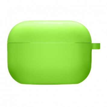 Силиконовый футляр с микрофиброй для наушников Airpods Pro 2, Салатовый / Neon green