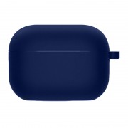 Силіконовий футляр з мікрофіброю для навушників Airpods Pro 2, Темно-синій / Midnight blue