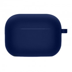 Силиконовый футляр с микрофиброй для наушников Airpods Pro 2, Темно-синий / Midnight blue