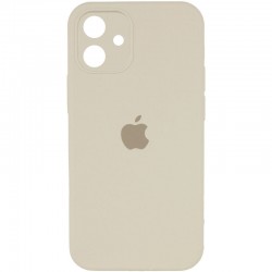 Чохол для iPhone 11 - Silicone Case Square Full Camera Protective (AA), Бежевий / Antigue White