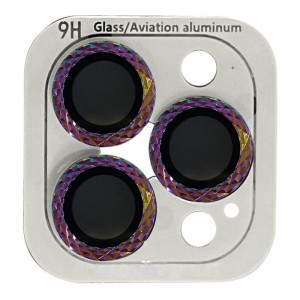 Защитное стекло на камеру для iPhone 12 Pro Max - Metal Shine (в упак.), Сиреневый / Rainbow