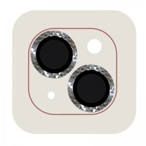 Защитное стекло Metal Shine на камеру (в упак.) для Apple iPhone 14 (6.1") / 14 Plus (6.7"), Серебряный / Silver
