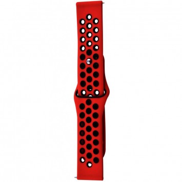 Силіконовий ремінець Sport Nike+ для Xiaomi Amazfit / Samsung 20 mm, red/black