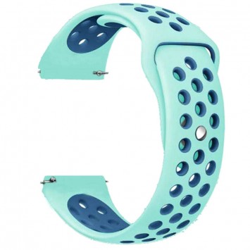 Силиконовый ремешок Sport Nike+ для Xiaomi Amazfit / Samsung 20 mm, marine green/blue