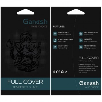 Защитное стекло для Apple iPhone 14 Pro Max - Ganesh (Full Cover) Черный - Защита экрана для iPhone 14 Pro Max - изображение 1