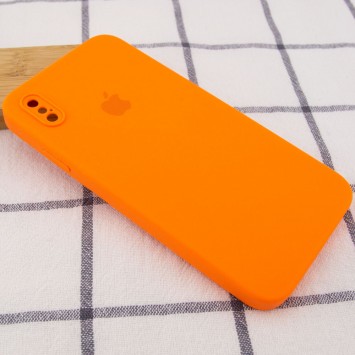 Чехол для Apple iPhone XS Max (6.5"") - Silicone Case Square Full Camera Protective (AA) Оранжевый / Bright Orange - Чехлы для iPhone XS Max - изображение 1