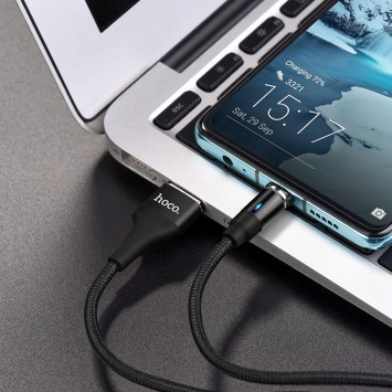 USB кабель для телефону Hoco U76 "Fresh magnetic" Type-C (1.2m) Чорний - Type-C кабелі - зображення 6 