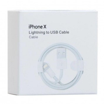 Дата кабель Foxconn для Apple iPhone USB для Lightning (AAA grade) (1m) (box, no logo) Білий - Lightning - зображення 2 