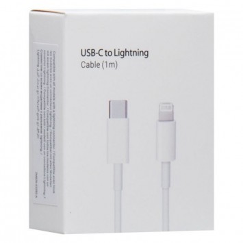 Дата кабель Foxconn для Apple iPhone Type-C для Lightning (AAA grade) (1m) (box, no logo) Білий - Lightning - зображення 2 