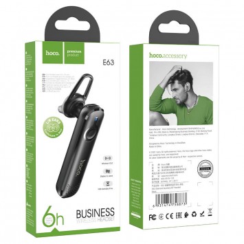 Bluetooth моно-гарнитура HOCO E63 Черный - Моно гарнитуры - изображение 3