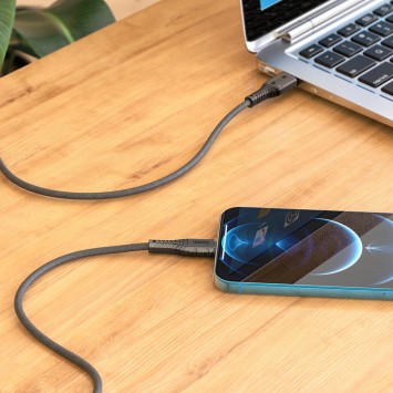 Дата кабель Hoco X67 "Nano"" USB to Lightning (1m) Чорний - Lightning - зображення 2 