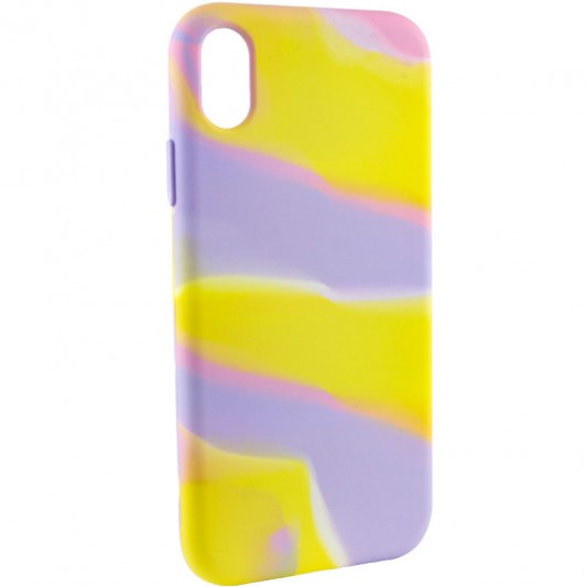 Чохол для Apple iPhone X / XS (5.8"") - Silicone case full Aquarelle Бузково-жовтий - зображення 1 