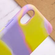 Чехол для Apple iPhone X / XS (5.8"") - Silicone case full Aquarelle Сиренево-желтый