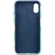 Чехол для Apple iPhone X / XS (5.8"") - Silicone case full Aquarelle Бирюзово-белый