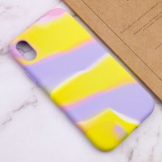 Чехол для Apple iPhone XR (6.1"") - Silicone case full Aquarelle Сиренево-желтый