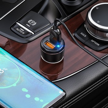 Автомобільна зарядка для телефону Borofone BZ17 QC3.0 (2USB/3A) + MicroUSB Чорний - Автомобільні зарядні пристрої - зображення 4 