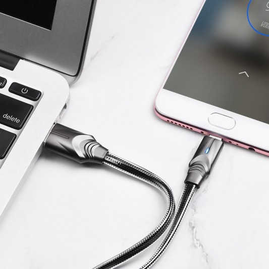Кабель зарядки для телефона, планшета Borofone BU12 Synergy USB to MicroUSB (1.2m) Черный - изображение 3