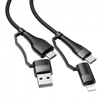 Дата кабель Borofone BU28 Multi-energy 4in1 Type-C/USB - Type-C/Lightning (1.2m) Чорний - Type-C кабелі - зображення 2 