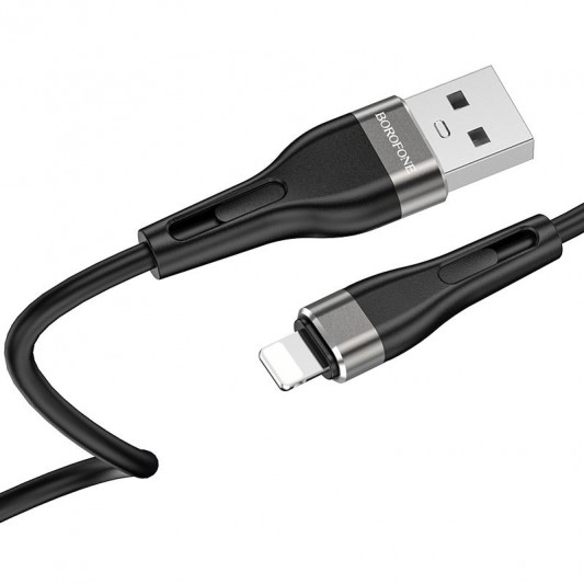 Дата кабель Borofone BX46 Rush USB to Lightning (1m) Чорний - зображення 3 