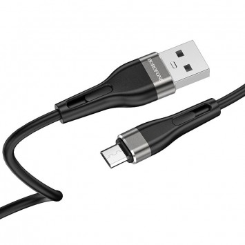 Кабель заряджання для телефону, планшета Borofone BX46 Rush USB to MicroUSB (1m) Чорний - MicroUSB кабелі - зображення 2 