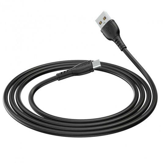 Кабель зарядки для телефона, планшета Borofone BX51 Triumph USB to MicroUSB (1m) Черный - изображение 1