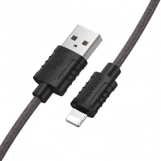 Дата кабель Borofone BX52 Airy USB to Lightning (1m) Чорний - зображення 1 