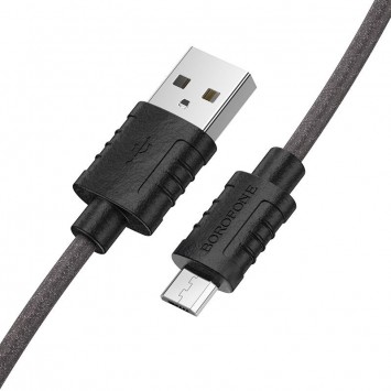 Кабель зарядки телефону, планшета Borofone BX52 Airy USB to MicroUSB (1m) Чорний - MicroUSB кабелі - зображення 1 