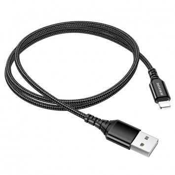 Дата кабель Borofone BX54 Ultra bright USB to Lightning (1m) Чорний - Lightning - зображення 3 
